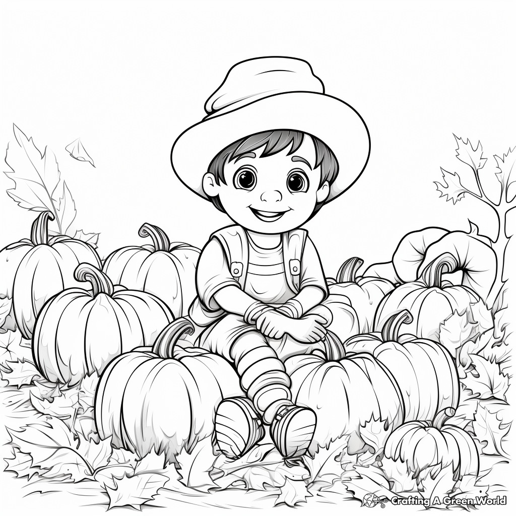 Fall Harvest and Pumpkin Coloring Pages 2