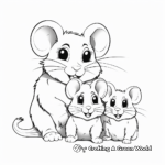 Family Love with Hamster Nursing Coloring Pages 1