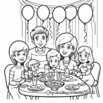 Family New Year's Eve Party Coloring Pages 2