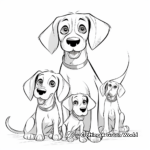 Family of Beagles Coloring Page 3