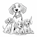 Family of Beagles Coloring Page 4