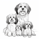 Family of Havanese Dogs Coloring Pages 2