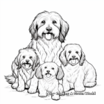 Family of Havanese Dogs Coloring Pages 4