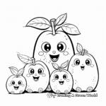 Family of Kiwis Coloring Pages 1