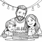 Family Themed Dad Birthday Coloring Pages 1