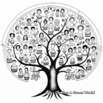 Family Tree Coloring Pages: Ancestral, Generational 2