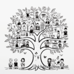 Family Tree Coloring Pages: Ancestral, Generational 3