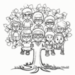 Family Tree with Grandparents Coloring Pages 1