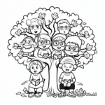Family Tree with Grandparents Coloring Pages 2