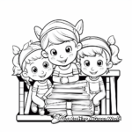 Family/Friends Group of Elves on the Shelf Coloring Pages 1