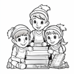 Family/Friends Group of Elves on the Shelf Coloring Pages 2