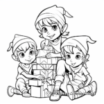 Family/Friends Group of Elves on the Shelf Coloring Pages 4