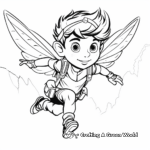 Fanciful Elf on the Shelf Flying Coloring Pages 1