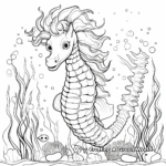 Fanciful Unicorn Seahorse Coloring Pages 1