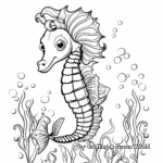 Fanciful Unicorn Seahorse Coloring Pages 2