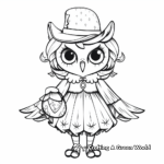 Fancy Dress Girl Owl Coloring Pages 1