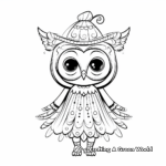 Fancy Dress Girl Owl Coloring Pages 2