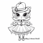 Fancy Dress Girl Owl Coloring Pages 4