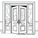 Fancy French Door Coloring Pages for Artists 1