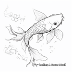 Fancy Long-Finned Koi Fish Coloring Pages 1