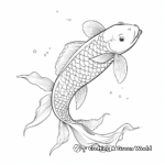 Fancy Long-Finned Koi Fish Coloring Pages 3