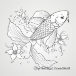 Fancy Long-Finned Koi Fish Coloring Pages 4