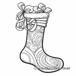 Fancy Stocking Coloring Pages for Adults 1