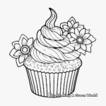 Fancy Unicorn Cupcake Coloring Pages for Artists 4