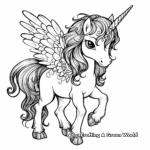 Fancy Unicorn Pegasus with Elegant Mane Coloring Pages 2