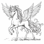 Fancy Unicorn Pegasus with Elegant Mane Coloring Pages 4