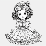 Fancy Victorian Era Doll Coloring Pages 3