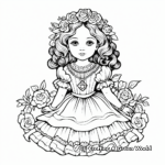 Fancy Victorian Era Doll Coloring Pages 4