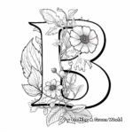 Fantastic Floral Letter 'B' Coloring Pages 1