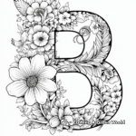 Fantastic Floral Letter 'B' Coloring Pages 2