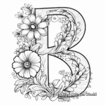 Fantastic Floral Letter 'B' Coloring Pages 3