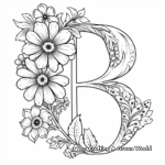 Fantastic Floral Letter 'B' Coloring Pages 4