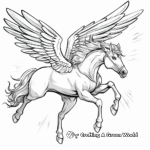 Fantastic Unicorn Pegasus in Flight Coloring Pages 1