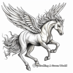 Fantastic Unicorn Pegasus in Flight Coloring Pages 3