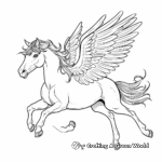 Fantastic Unicorn Pegasus in Flight Coloring Pages 4