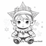 Fantasy Christmas Gnome with Magical Snowflakes Coloring Pages 4