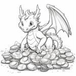 Fantasy Dragon Guarding Gold Coin Hoard Coloring Pages 4