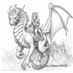 Fantasy Dragon Rider Coloring Pages 3