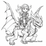 Fantasy Dragon Rider Coloring Pages 4