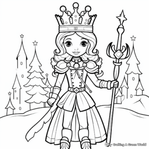 Fantasy-Inspired Clara with Nutcracker Coloring Pages 1