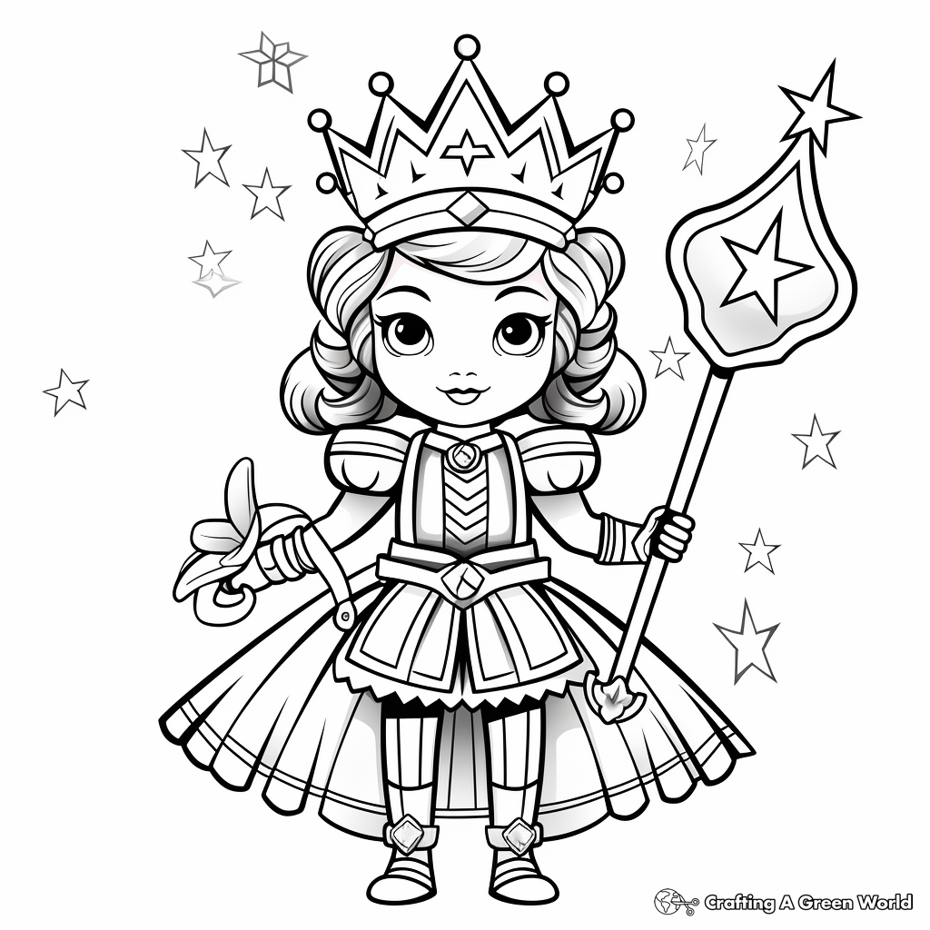 Fantasy-Inspired Clara with Nutcracker Coloring Pages 4
