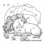 Fantasy Land: Dreaming Unicorn Coloring Pages 1