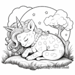 Fantasy Land: Dreaming Unicorn Coloring Pages 2