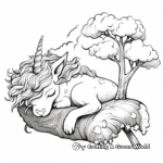 Fantasy Land: Dreaming Unicorn Coloring Pages 3