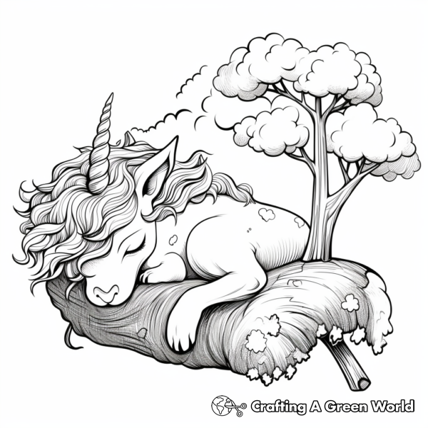 Sleeping Unicorn Coloring Pages - Free &amp; Printable!