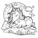 Fantasy Land: Dreaming Unicorn Coloring Pages 4